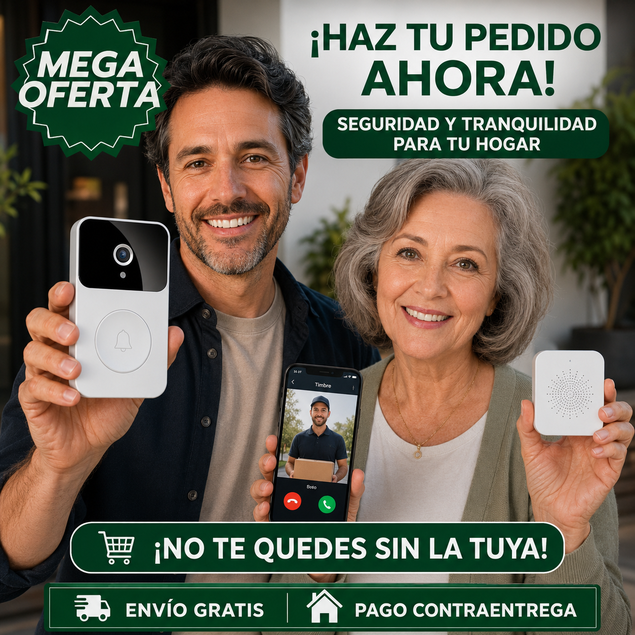 TIMBRE INALÁMBRICO CON CÁMARA™: Seguridad Inteligente con Video en Tiempo Real y Comunicación Bidireccional