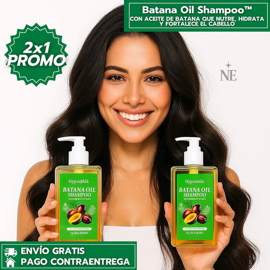 Oferta Especial 2x1: SHAMPOO™ - CON ACEÍTE DE BATANA QUE NUTRE, HIDRATA Y FORTALECE EL CABELLO