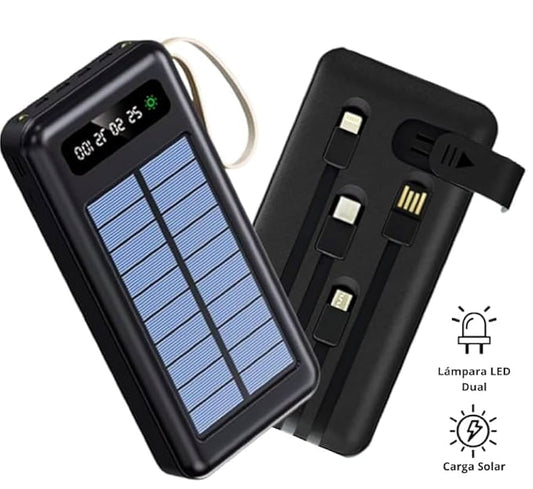 POWER BANK SOLAR 3 EN 1 PORTÁTIL