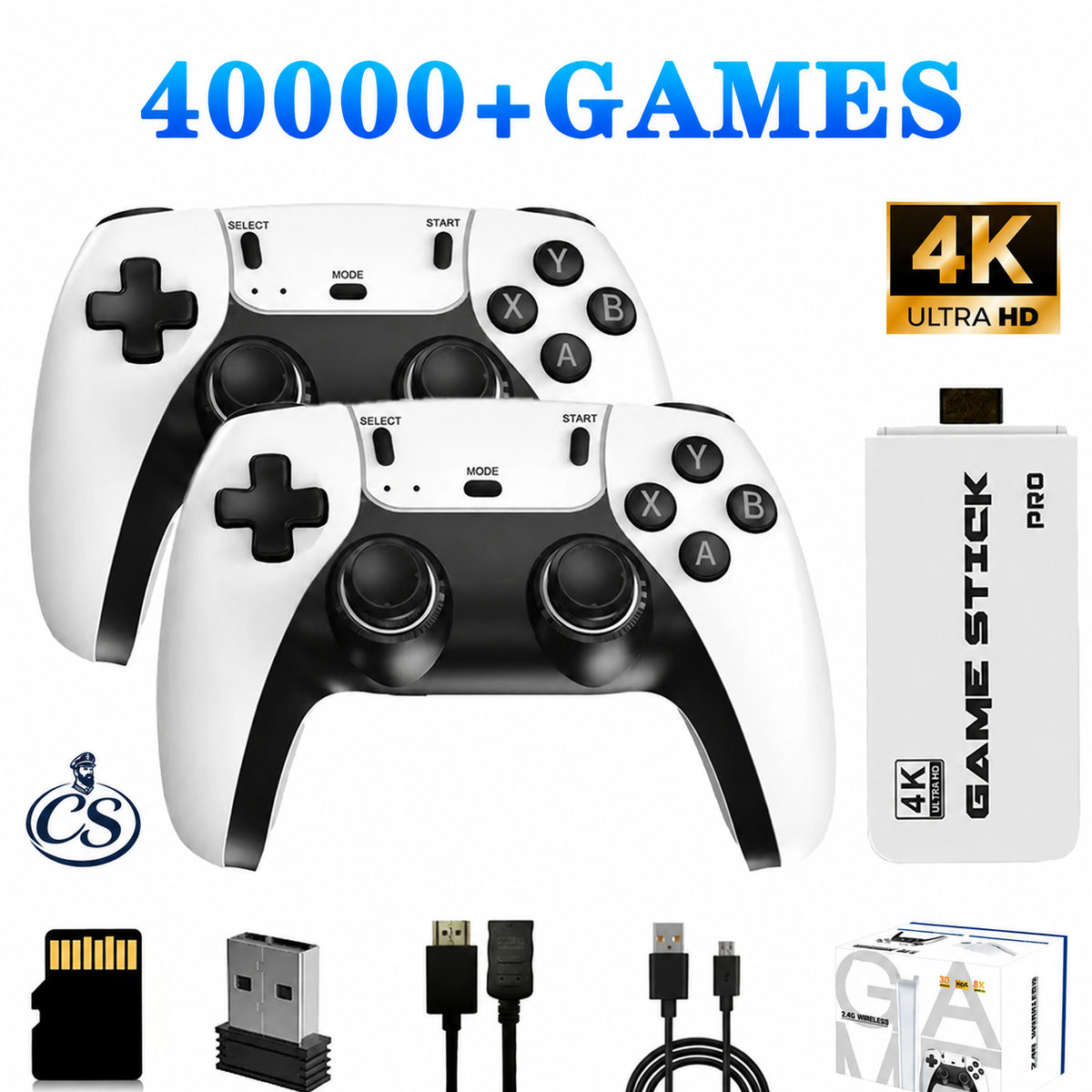 CONSOLA RETRO PLAY PRO M15 PLUS 4K™: Consola con Más de 40.000 Juegos y 2 Mandos Inalámbricos para Diversión Sin Límites