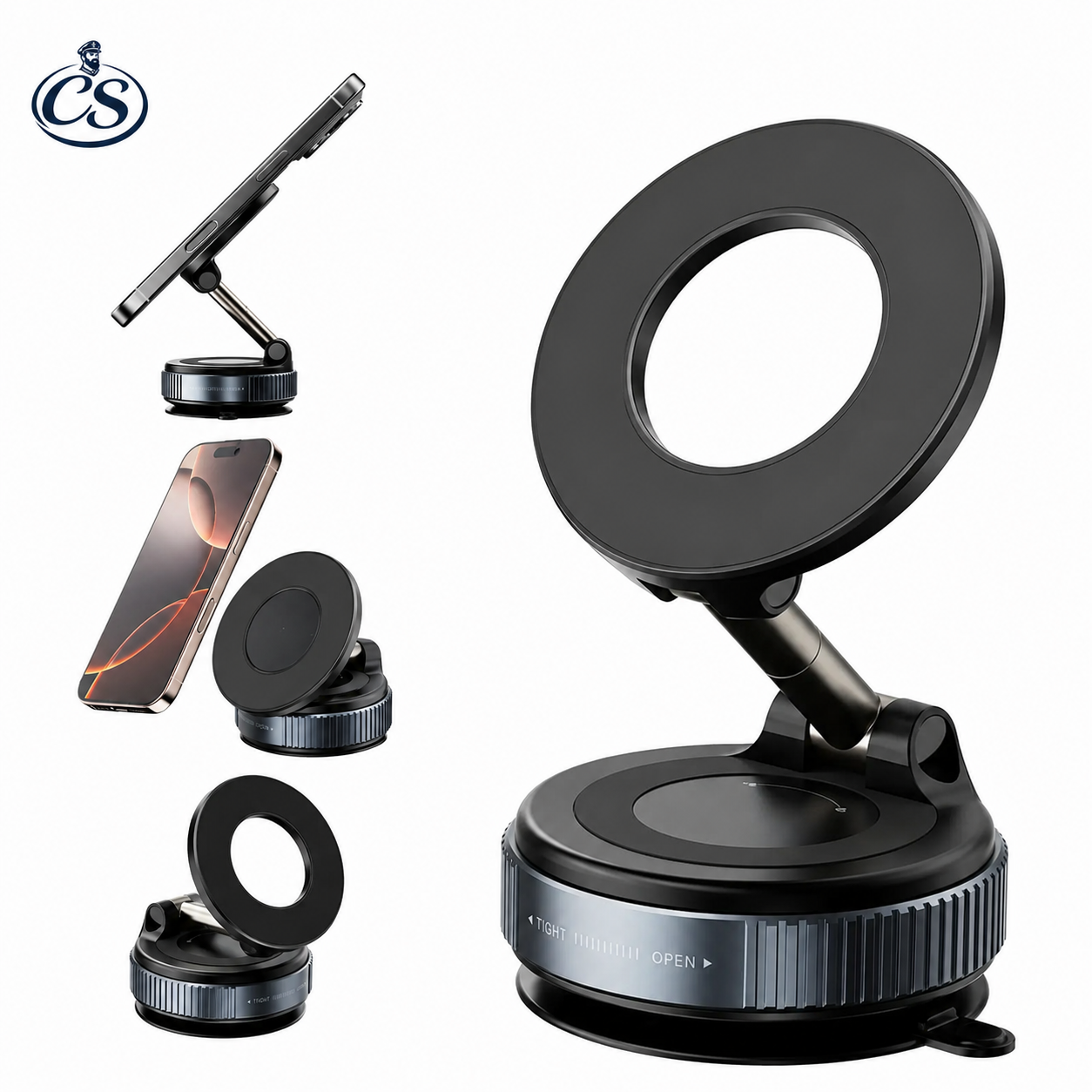 SOPORTE MAGNÉTICO 360°: Soporte Versátil con Giro Completo para Hogar, Oficina o Viaje