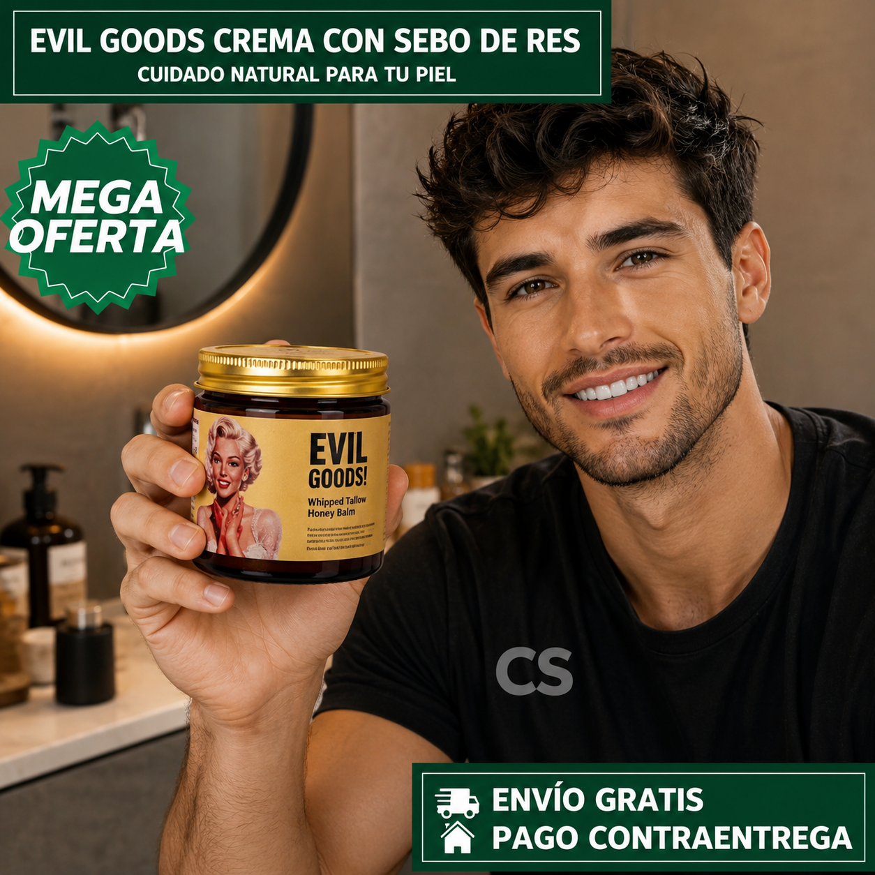 EVIL GOODS™ Crema: Bálsamo Nutritivo con Sebo de Res para Hidratación Profunda y Cuidado Integral de la Piel