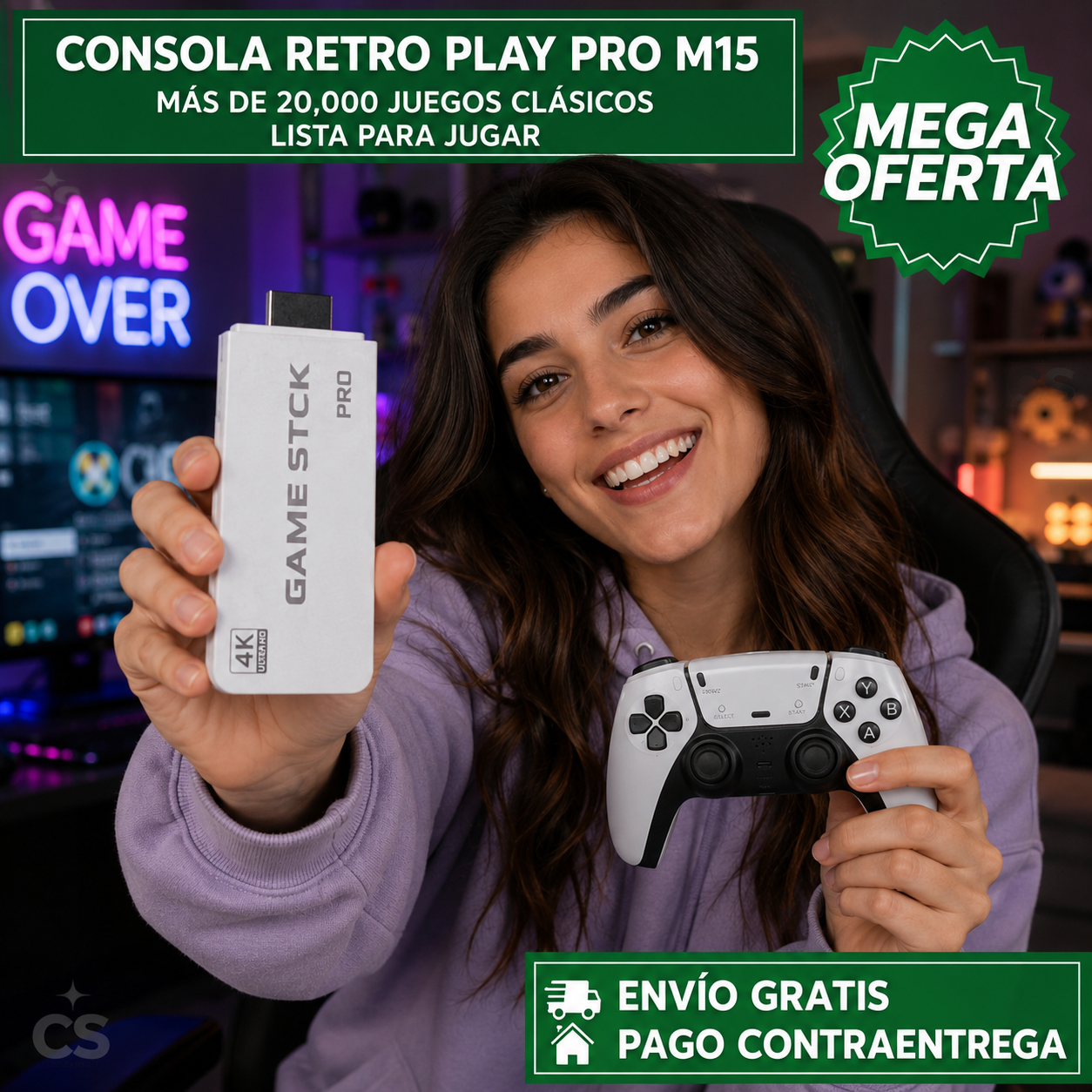 CONSOLA RETRO PLAY PRO M15™: Consola con Más de 20.000 Juegos Clásicos para Diversión Retro sin Límites