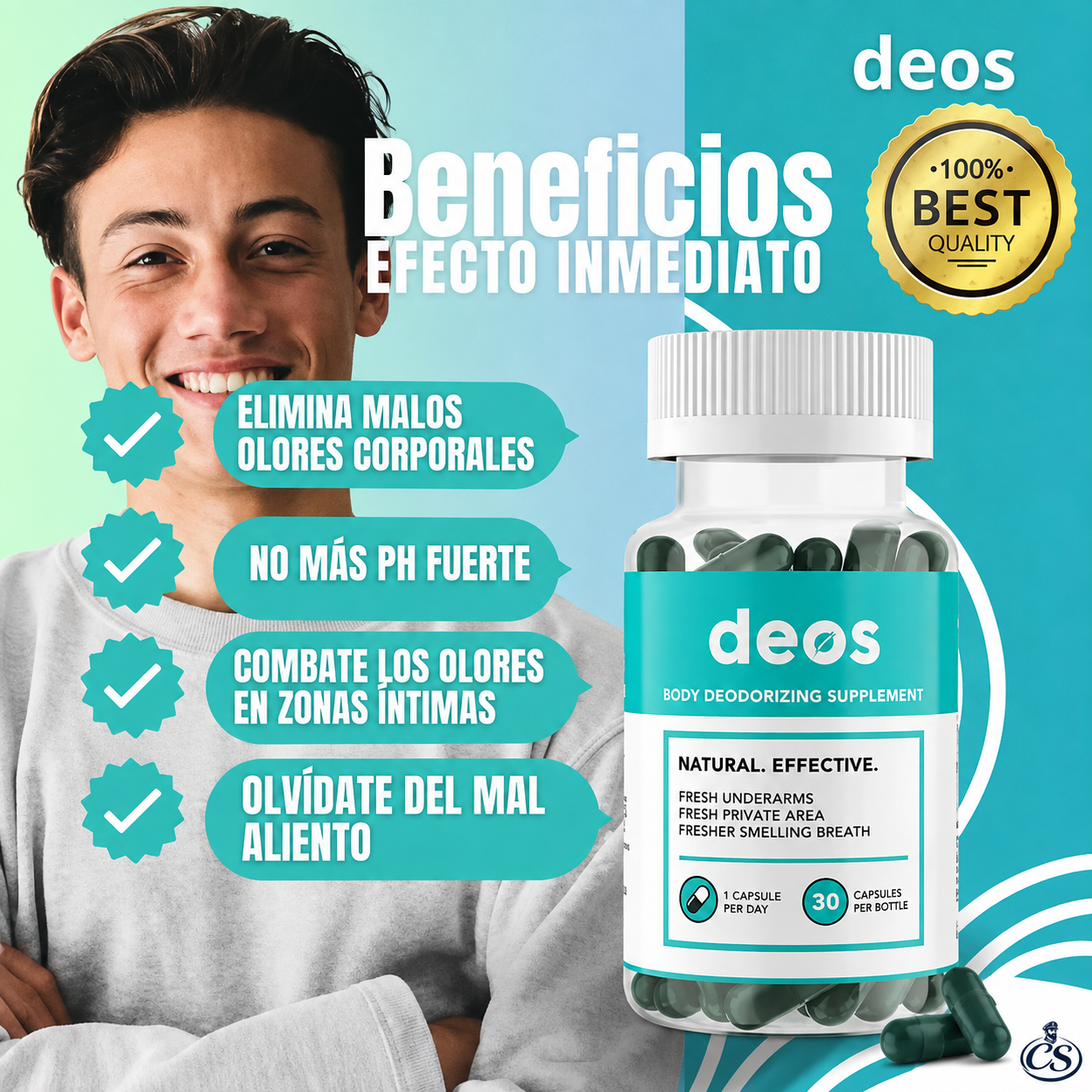DEOS™ 2x1: Suplemento con Clorofila, Menta y Perejil para Favorecer una Sensación de Frescura y Bienestar Diario