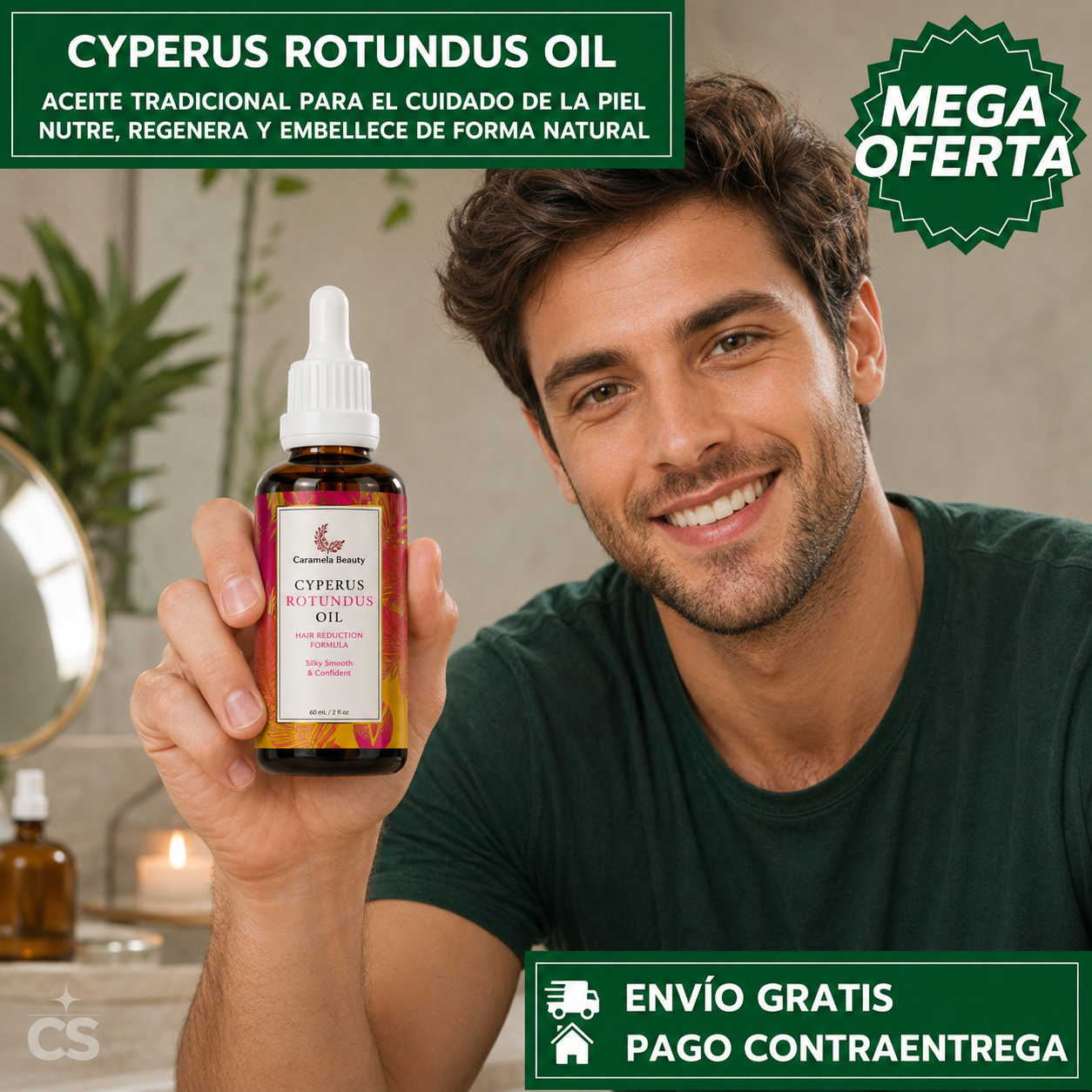 ACEITE DE CYPERUS ROTUNDUS™: Solución Natural para una Piel Más Lisa, Suave y Cuidada