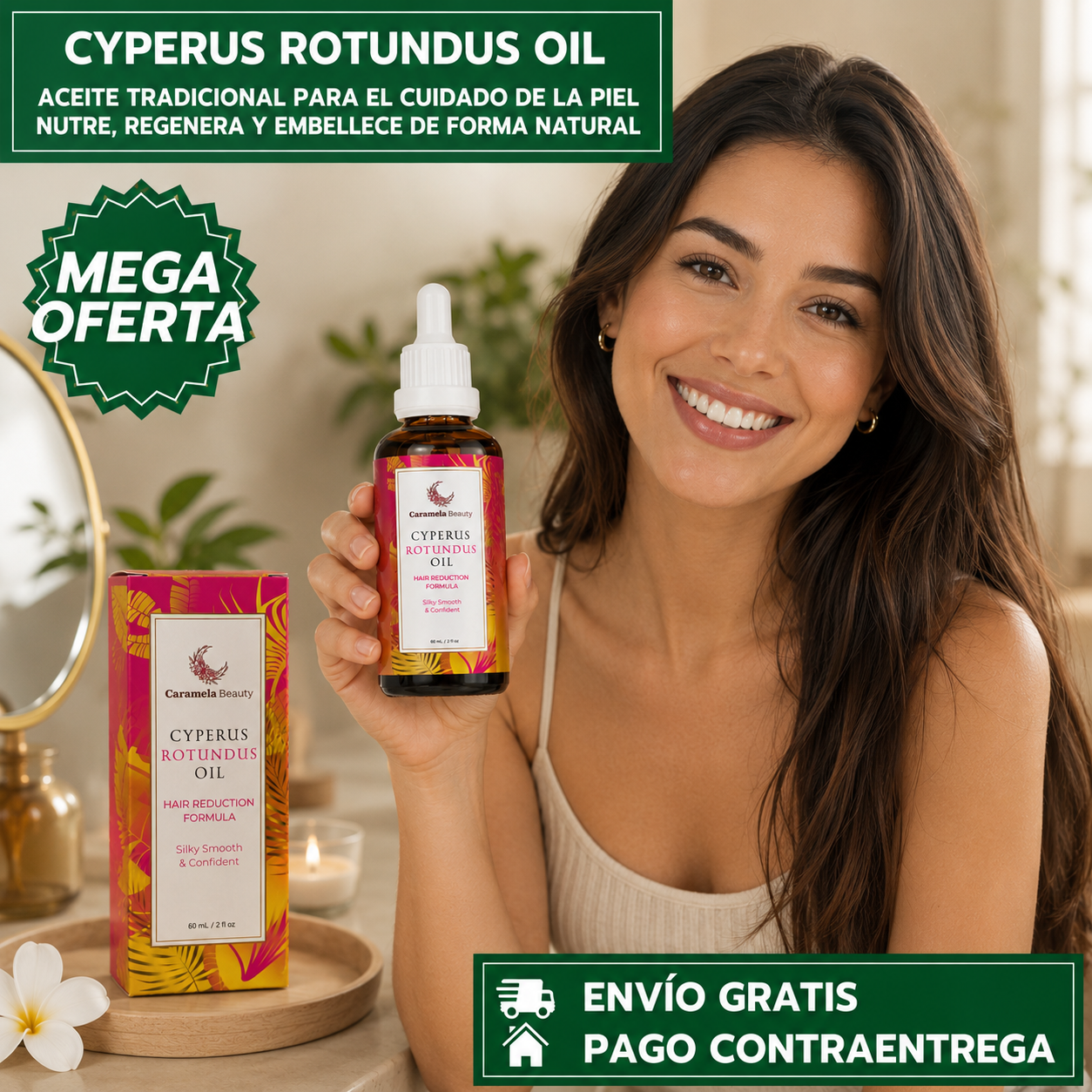 ACEITE DE CYPERUS ROTUNDUS™: Solución Natural para una Piel Más Lisa, Suave y Cuidada