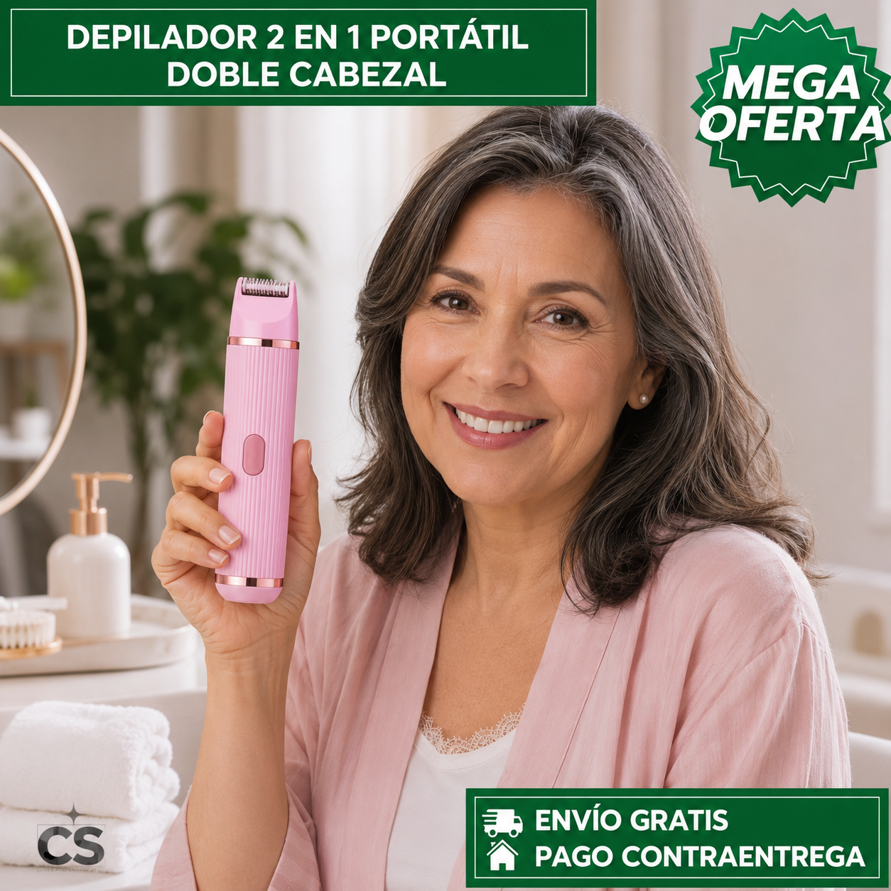 DEPILADORA 2 EN 1 PORTÁTIL DOBLE CABEZAL™: Tecnología de Precisión para una Piel Suave en Minutos