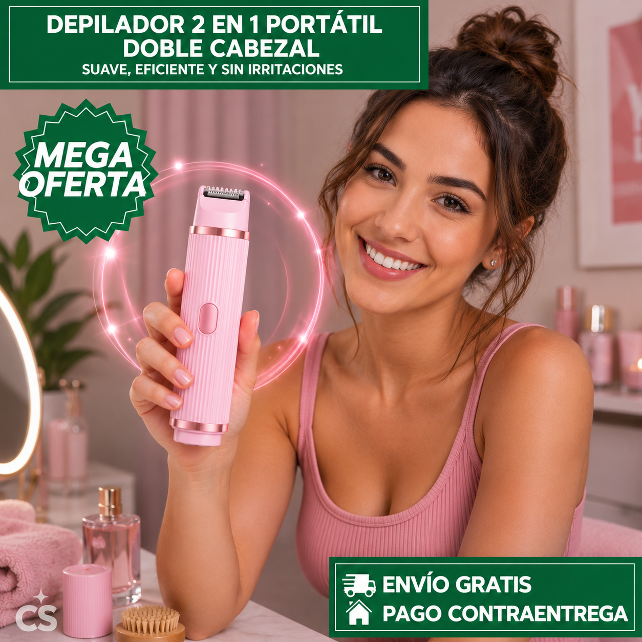 DEPILADORA 2 EN 1 PORTÁTIL DOBLE CABEZAL™: Tecnología de Precisión para una Piel Suave en Minutos