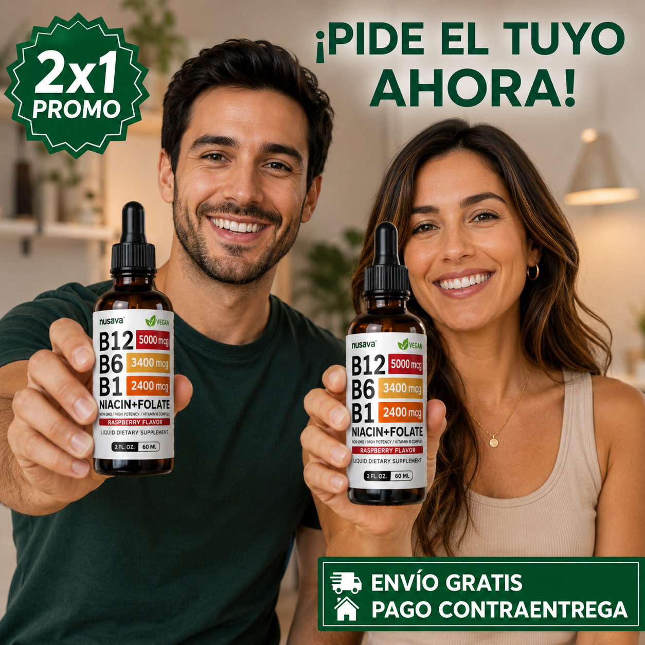 COMPLEJO B SUBLINGUAL™ 2x1: Fórmula con Vitaminas B1, B6 y B12 para Apoyar la Energía, la Función Nerviosa y el Bienestar Diario