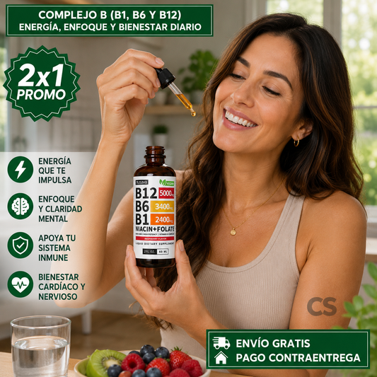 COMPLEJO B SUBLINGUAL™ 2x1: Fórmula con Vitaminas B1, B6 y B12 para Apoyar la Energía, la Función Nerviosa y el Bienestar Diario