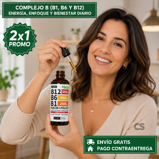 COMPLEJO B SUBLINGUAL™ 2x1: Fórmula con Vitaminas B1, B6 y B12 para Apoyar la Energía, la Función Nerviosa y el Bienestar Diario