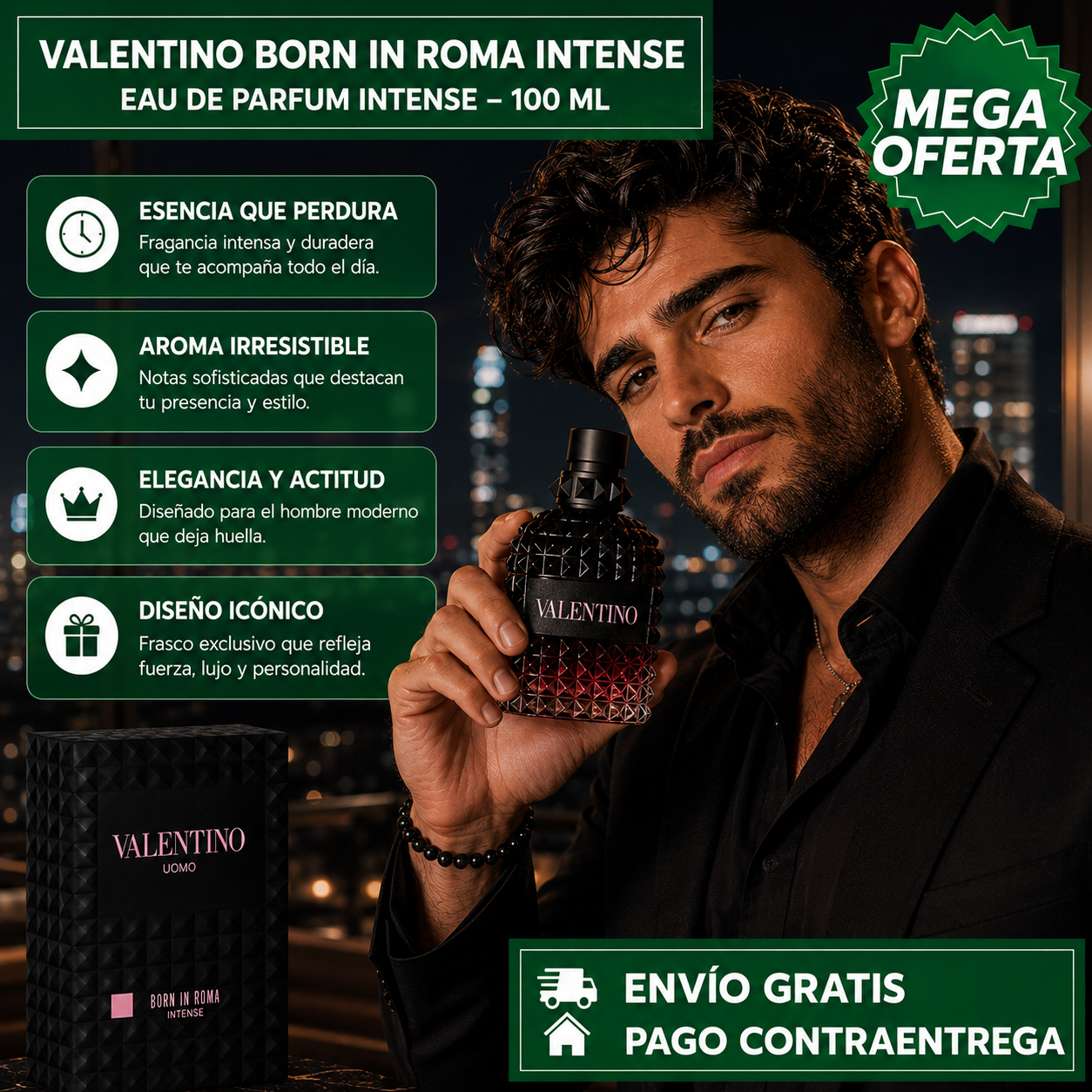 PERFUME VALENTINO BORN IN ROMA INTENSE 100ML™: Esencia Exclusiva con Notas Intensas para una Presencia Inolvidable