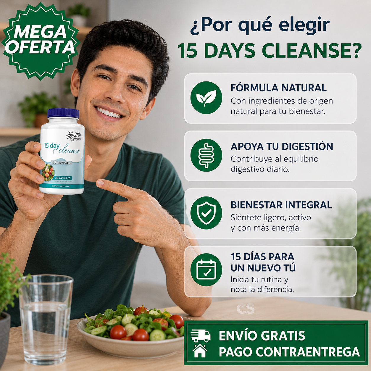 15 DAYS CLEANSE™: Fórmula Natural para Apoyar el Bienestar Digestivo y el Equilibrio Intestinal