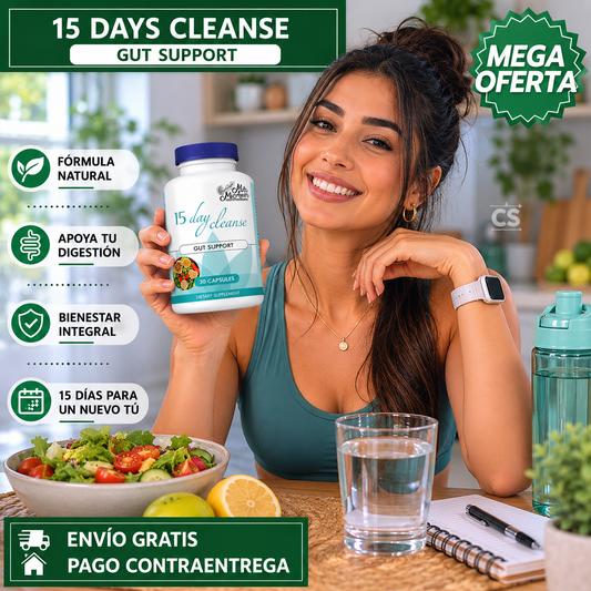 15 DAYS CLEANSE™: Fórmula Natural para Apoyar el Bienestar Digestivo y el Equilibrio Intestinal