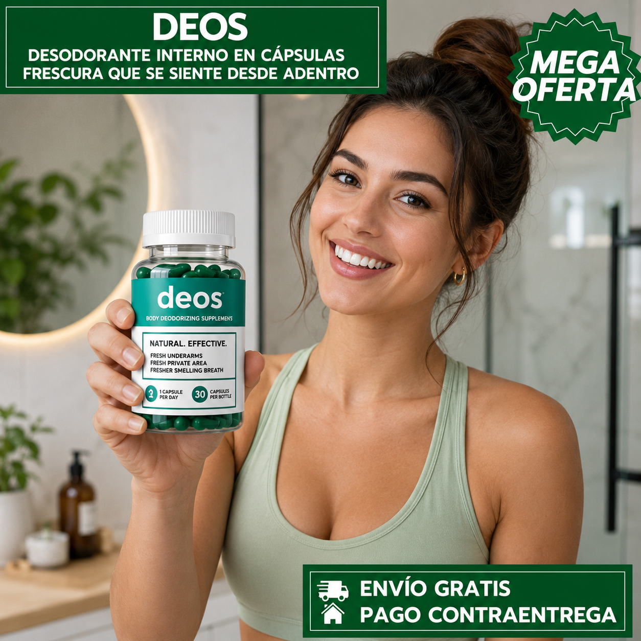 DEOS™ 2x1: Suplemento con Clorofila, Menta y Perejil para Favorecer una Sensación de Frescura y Bienestar Diario